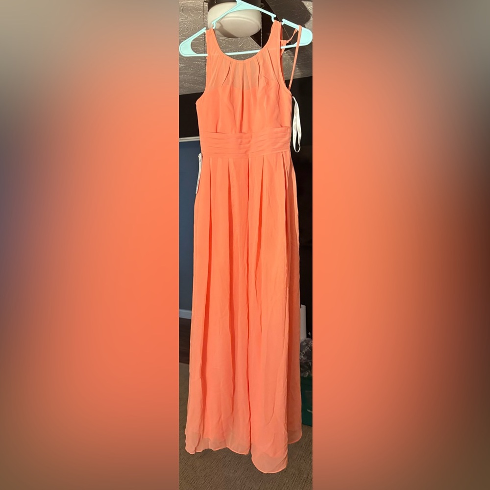 Azazie Bibiane Junior Peach Chiffon Dress